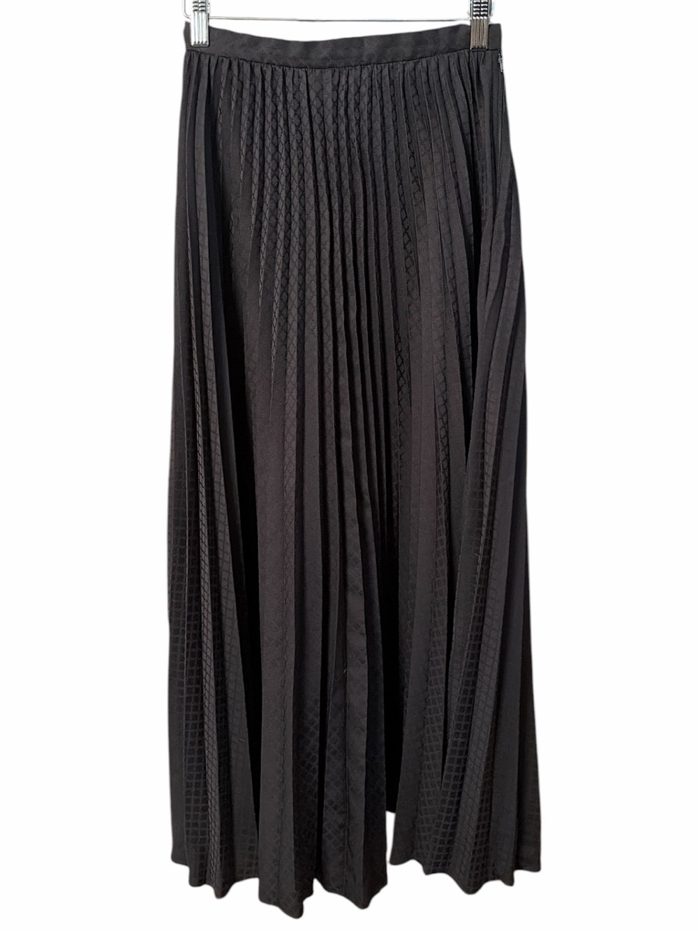 Vintage Bonwit Teller Contessa Monique Maxi Skirt - Black Pleated Silk Jacquard - Picture 2 of 5